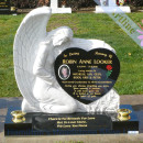 Angel Heart White Pearl Headstone